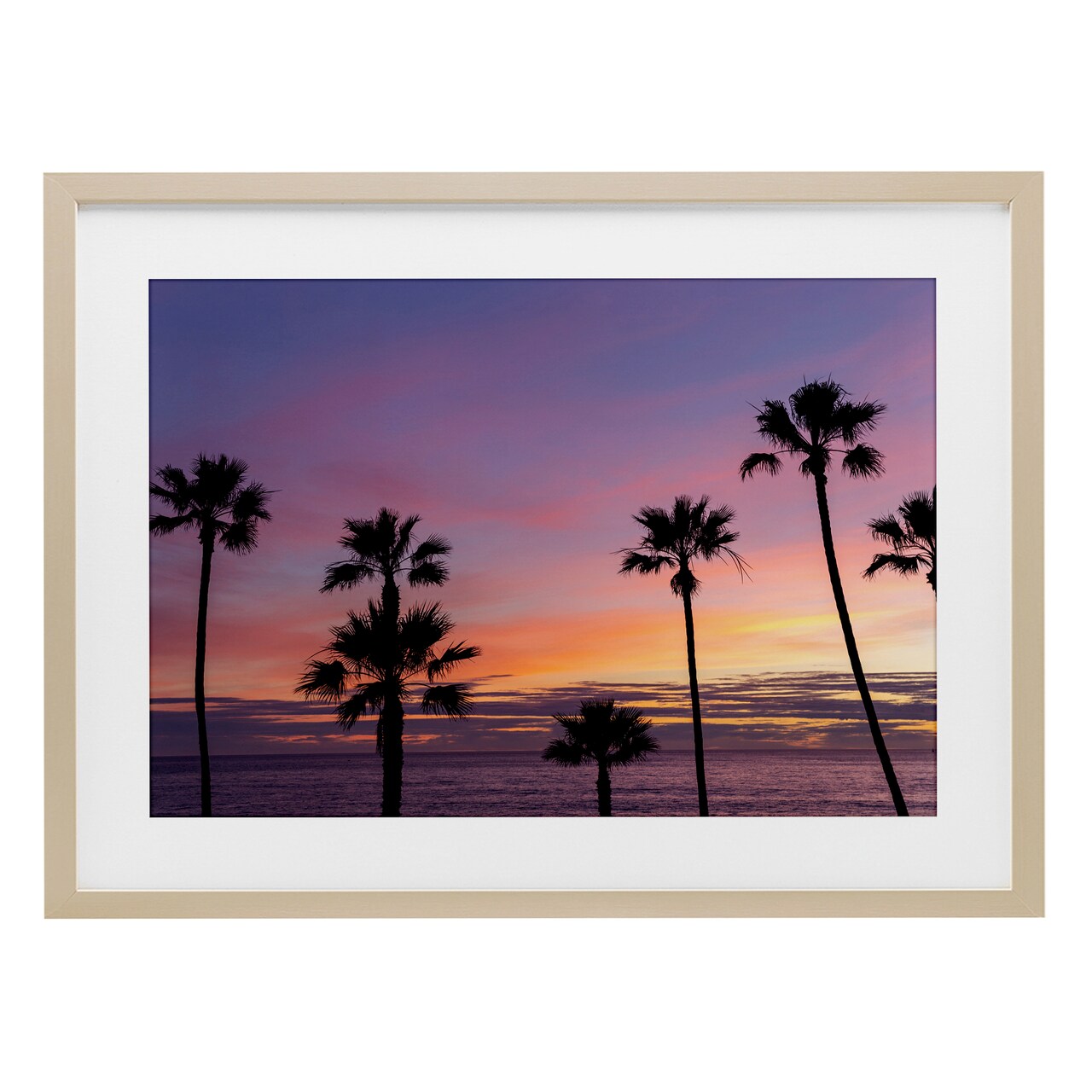 Stupell Industries Sunsets & Scattered Palm Trees Framed Print Under Glass, design by Jeff Poe Photography